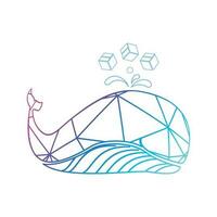 kleurrijk lijn kunst walvissen voor marinier vervoer logo en vector icoon