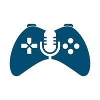 gamepad en podcast logo ontwerp sjabloon. vector