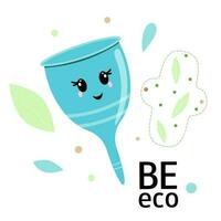 tekenfilm illustratie van een menstruatie- beker. worden eco concept. vector tekenfilm illustratie