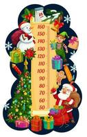 kinderen hoogte tabel meter met Kerstmis boom cadeaus vector