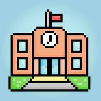 8-bits pixel van school- gebouw icoon in vector illustratie voor spel Bedrijfsmiddel en web pictogrammen