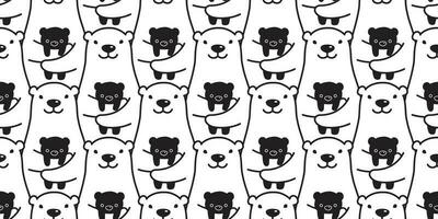 beer naadloos patroon vector polair beer panda teddy geïsoleerd achtergrond herhaling behang