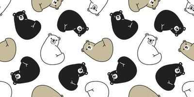 beer naadloos polair beer vector patroon panda teddy sjaal geïsoleerd tegel achtergrond tekenfilm herhaling behang illustratie