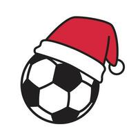 voetbal bal vector Amerikaans voetbal Kerstmis hoed de kerstman claus Kerstmis tekenfilm karakter icoon logo