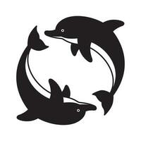 dolfijn vector icoon logo vis tekenfilm karakter symbool haai walvis oceaan zee illustratie grafisch