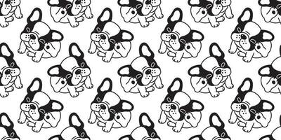 hond naadloos patroon Frans bulldog vector tegel achtergrond tekenfilm herhaling behang geïsoleerd illustratie
