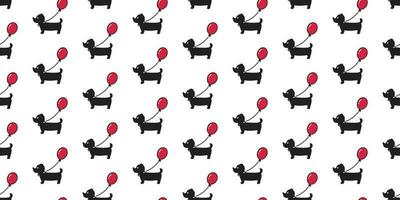 hond naadloos patroon teckel vector ballon puppy sjaal geïsoleerd tekenfilm illustratie herhaling behang tegel achtergrond