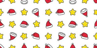 Kerstmis hoed naadloos patroon vector de kerstman claus tekenfilm ster geïsoleerd achtergrond