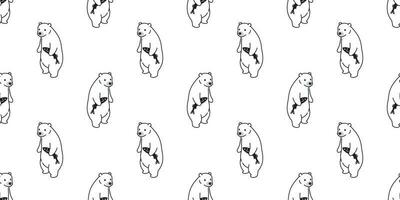 beer naadloos patroon vector polair beer vis Zalm geïsoleerd tekenfilm achtergrond behang