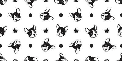 hond naadloos patroon Frans bulldog vector polka punt sjaal geïsoleerd tekenfilm tegel achtergrond poot boog stropdas behang