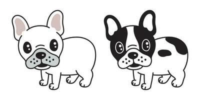 hond vector Frans bulldog icoon tekenfilm karakter mopshond logo illustratie