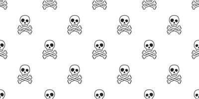 piraat schedel naadloos patroon vector halloween gekruiste beenderen bot geest vergiftigen tegel achtergrond sjaal geïsoleerd herhaling behang