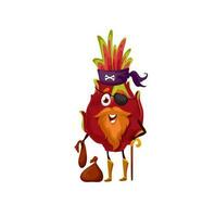 pitaya drakenfruit piraat met oog lap emoticon vector