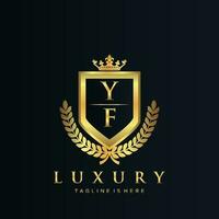 yf brief eerste met Koninklijk luxe logo sjabloon vector