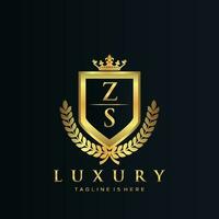 zs brief eerste met Koninklijk luxe logo sjabloon vector