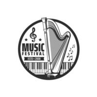 muziek- festival icoon symfonisch orkest concert vector