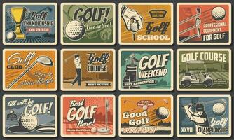 golf club sport kampioenschap, uitrusting posters vector
