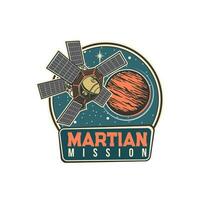 Mars missie icoon, ruimte onderzoeken en astronomie vector