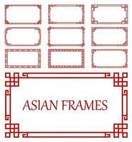 koreaans, Chinese en Japans Aziatisch lijsten, borders vector