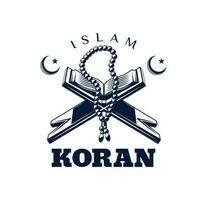 Koran boek vector icoon van moslim religie