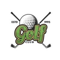 golf sport vector icoon met gekruiste Clubs en bal