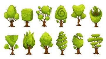 tekenfilm fantasie Woud en oerwoud bomen middelen vector