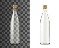glas fles realistisch pakket, transparant mockup vector