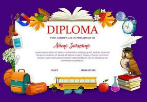 school, college diploma certificaat, school- items vector