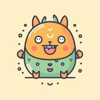 een schattig en kleurrijk kawaii monster illustratie, perfect voor kinderen boeken, stickers, en handelswaar ontwerp vector