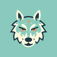 wolf hoofd in een vlak ontwerp stijl, perfect voor een dierenthema logo of illustratie vector