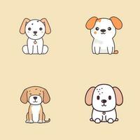 hond verzameling reeks schattig tekenfilm puppy dieren huisdieren illustratie vector