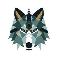 wolf hoofd in een vlak ontwerp stijl, perfect voor een dierenthema logo of illustratie vector