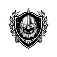 leger helm logo embleem hand getekend illustratie vector