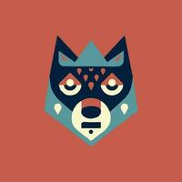 wolf hoofd vlak ontwerp logo illustratie is woest en vetgedrukt, perfect voor merken dat willen naar vitrine sterkte en moed. vector