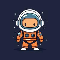 schattig mascotte astronaut tekenfilm ruimtevaarder illustratie vector