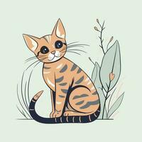 schattig kat tekenfilm pot mauw katje illustratie vector