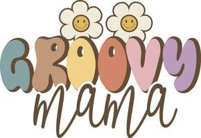 groovy mama retro mam sublimatie moeders dag ontwerp vector