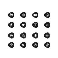 populair sociaal netwerk logo pictogrammen vector