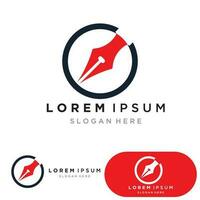 teken pen logo sjabloon vector illustratie