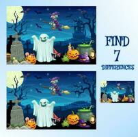 vind verschil halloween tekenfilm spel plek puzzel vector