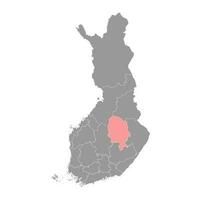 noorden savo kaart, regio van Finland. vector illustratie.