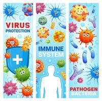 virus bescherming, immuun systeem medisch banners vector