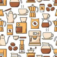 koffie drinken en bonen naadloos patroon achtergrond vector