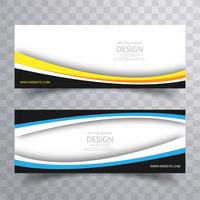 Abstracte creatieve coloful golvende banners instellen vector