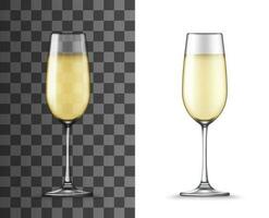 realistisch wit wijn glas, mockup voorwerp vector
