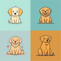 hond verzameling reeks schattig tekenfilm puppy dieren huisdieren illustratie vector