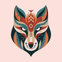 wolf hoofd vlak ontwerp logo illustratie is woest en vetgedrukt, perfect voor merken dat willen naar vitrine sterkte en moed. vector