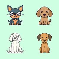 hond verzameling reeks schattig tekenfilm puppy dieren huisdieren illustratie vector