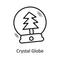 kristal wereldbol vector schets icoon ontwerp illustratie. Kerstmis symbool Aan wit achtergrond eps 10 het dossier