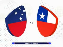 Samoa vs Chili rugby wedstrijd, Internationale rugby wedstrijd 2023. vector